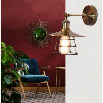 Nástenné svietidlo, kov bronzový, kov čierny, ŠxV:220x280, H:280, bez žiarovky 1xE27, max. 60W 230V. obrazok-1